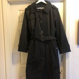Brand new London Fog black coat. 3x women size. With hood.